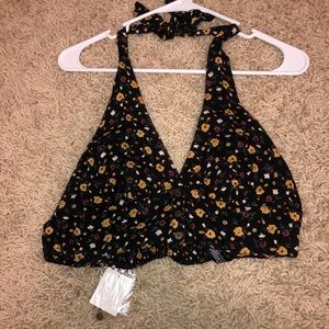 Floral halter tank top